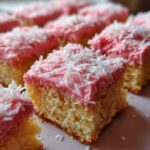 Pink Coconut Snowball Cake Bars
