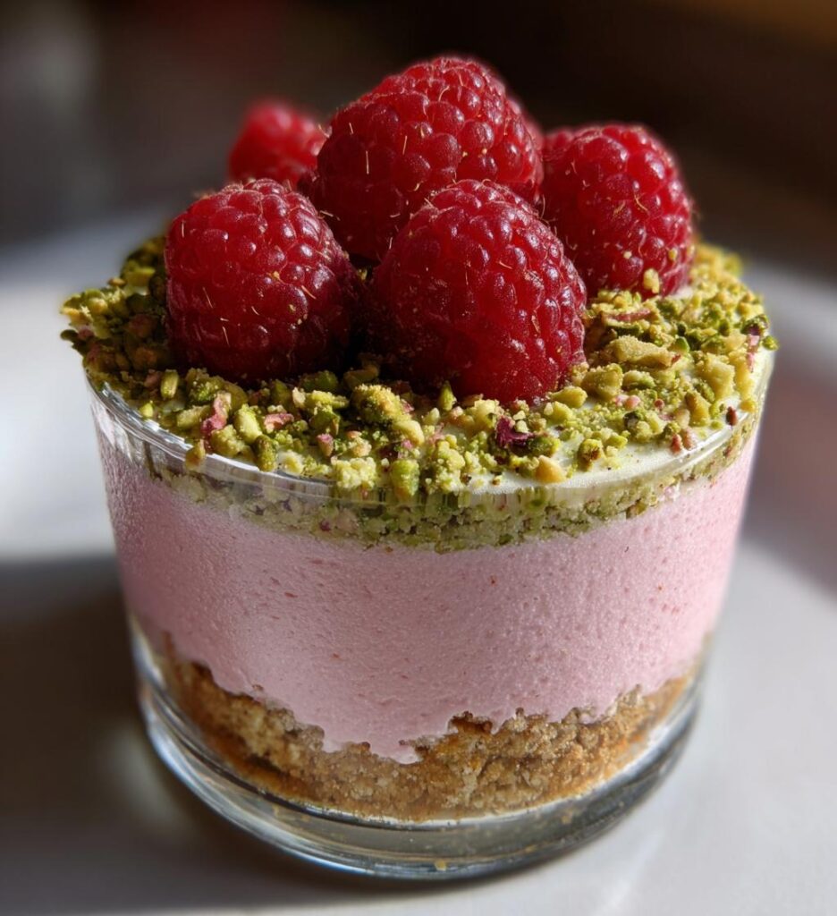 Raspberry Pistachio Mousse Cakes