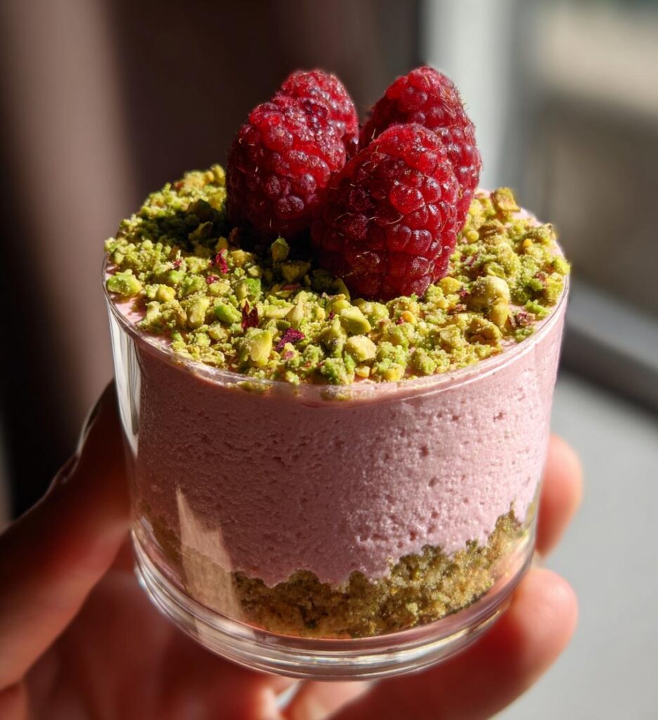 Raspberry Pistachio Mousse Cakes
