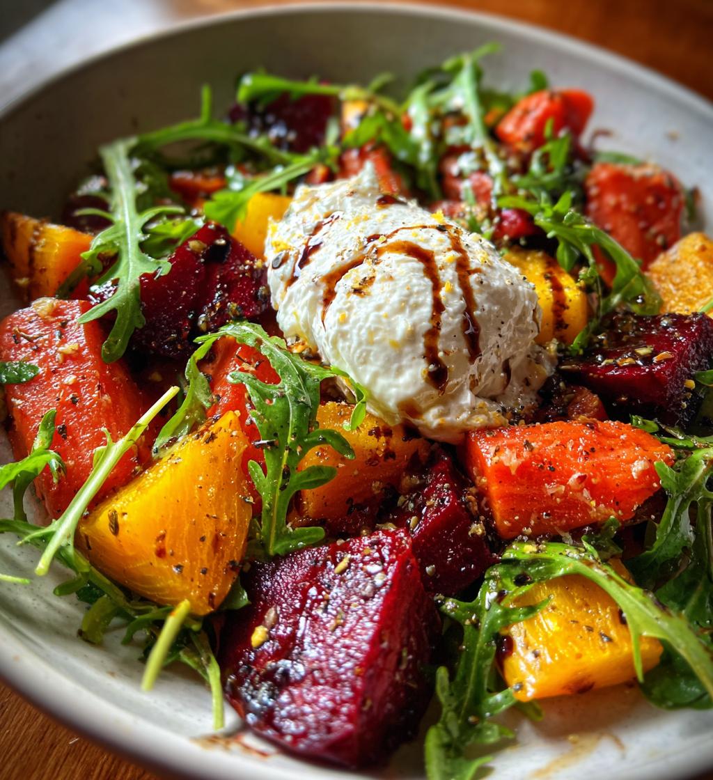 Roasted Beets And Carrots With Burrata Salad - detail 1