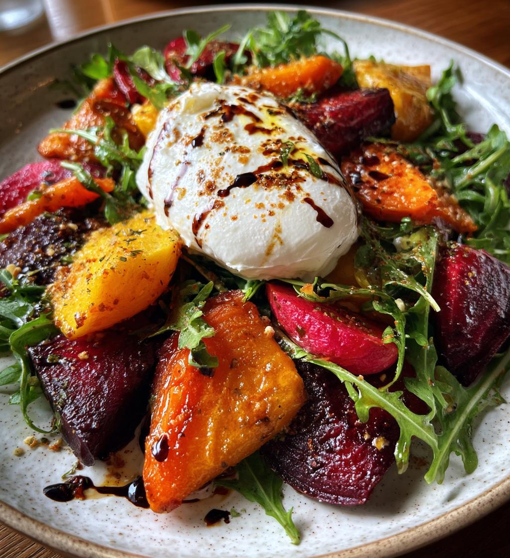 Roasted Beets And Carrots With Burrata Salad