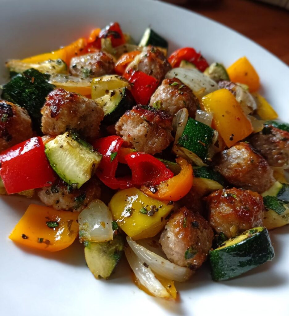 Roasted Veggie Chicken Sausage Sheet Pan