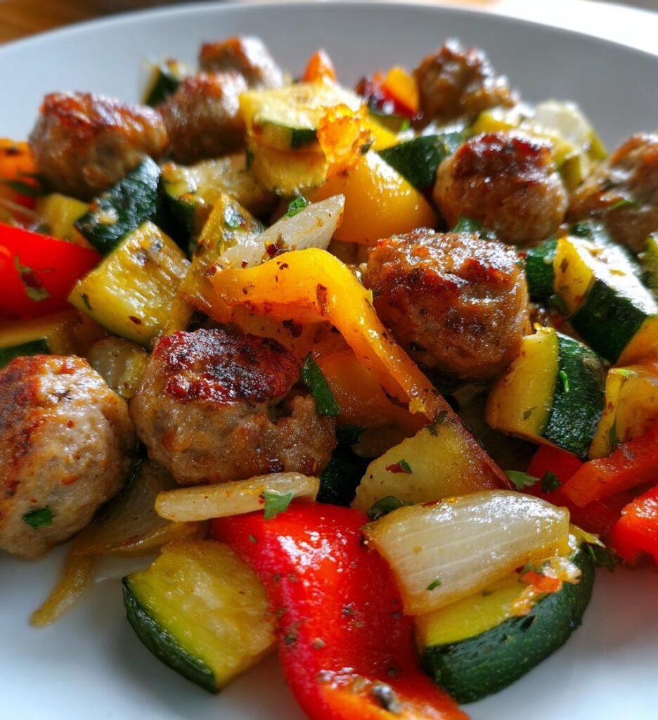 Roasted Veggie Chicken Sausage Sheet Pan