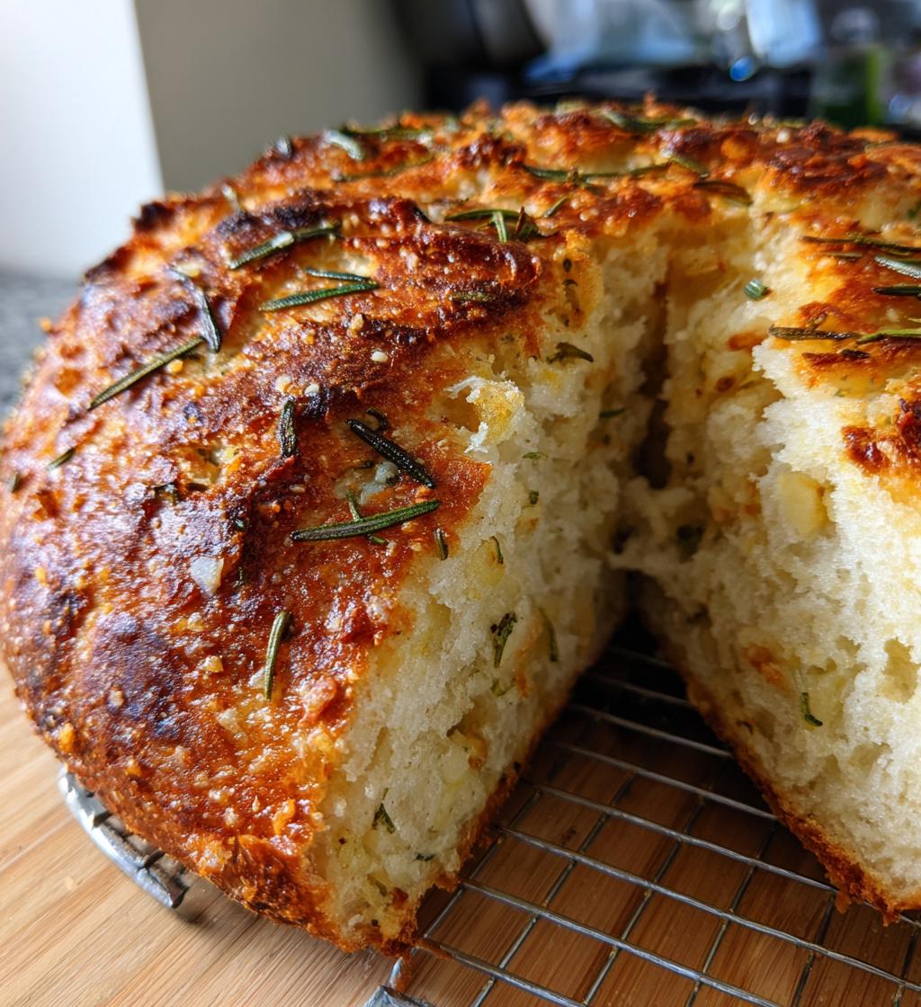 Rustic Garlic Rosemary Skillet Bread - detail 1