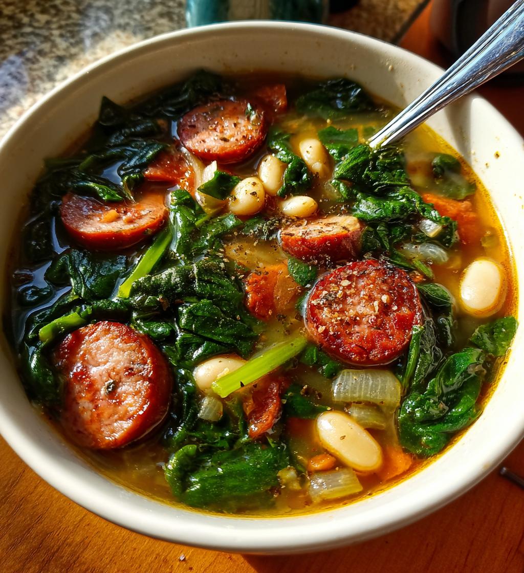 Sausage Bean And Spinach Soup - detail 1