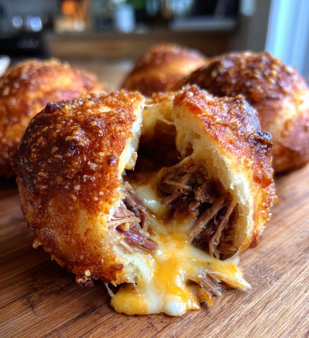 Smoked Brisket & Cheese Pretzel Bombs