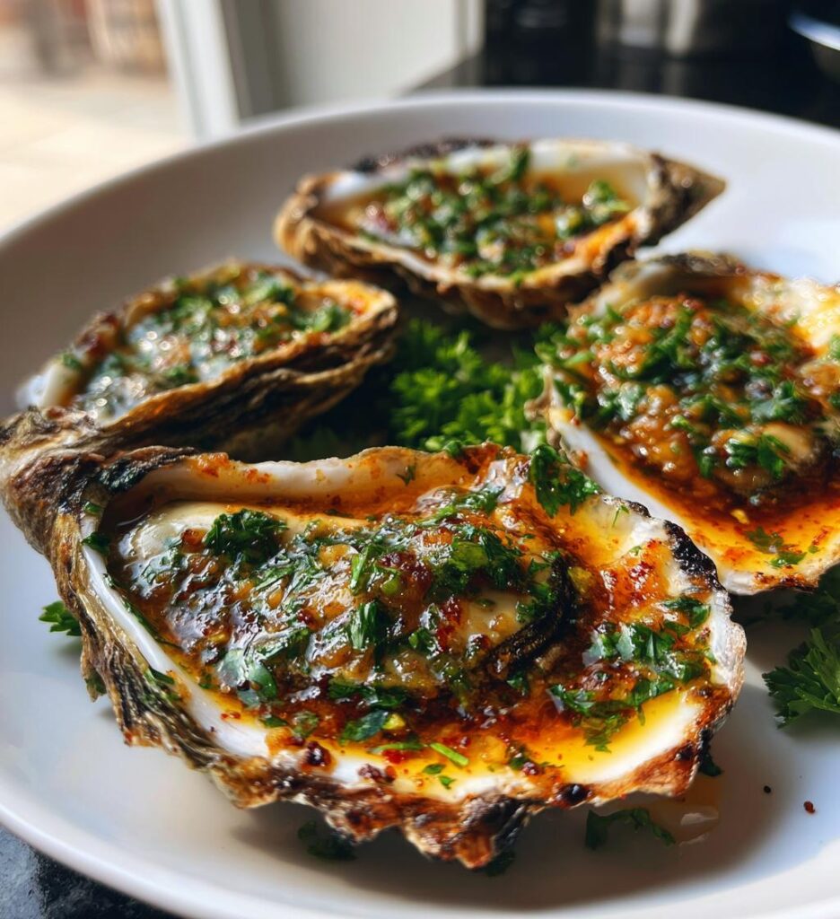 Smoky Lemon Garlic Grilled Oysters
