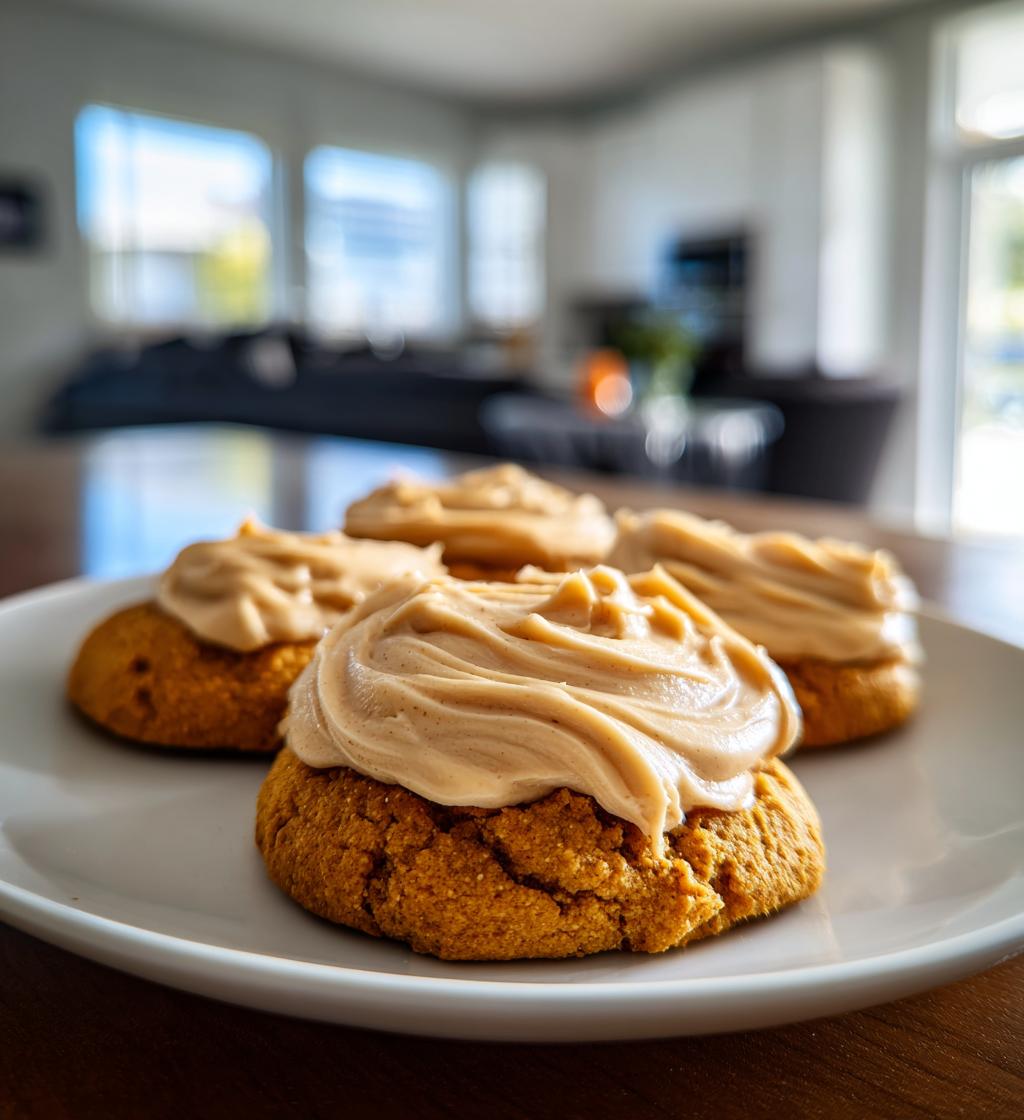 Soft Pumpkin Cookies with Cinnamon Frosting - detail 1
