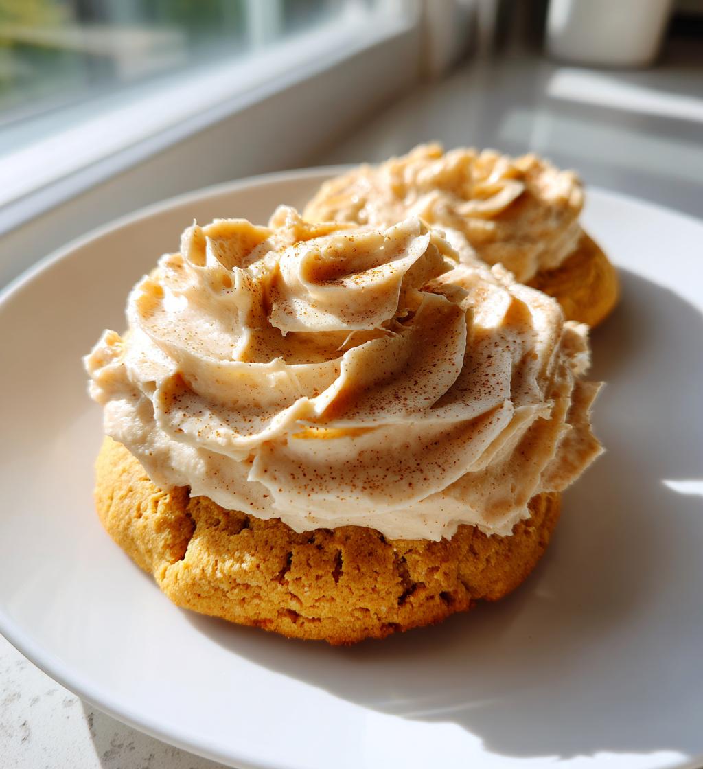 Soft Pumpkin Cookies with Cinnamon Frosting