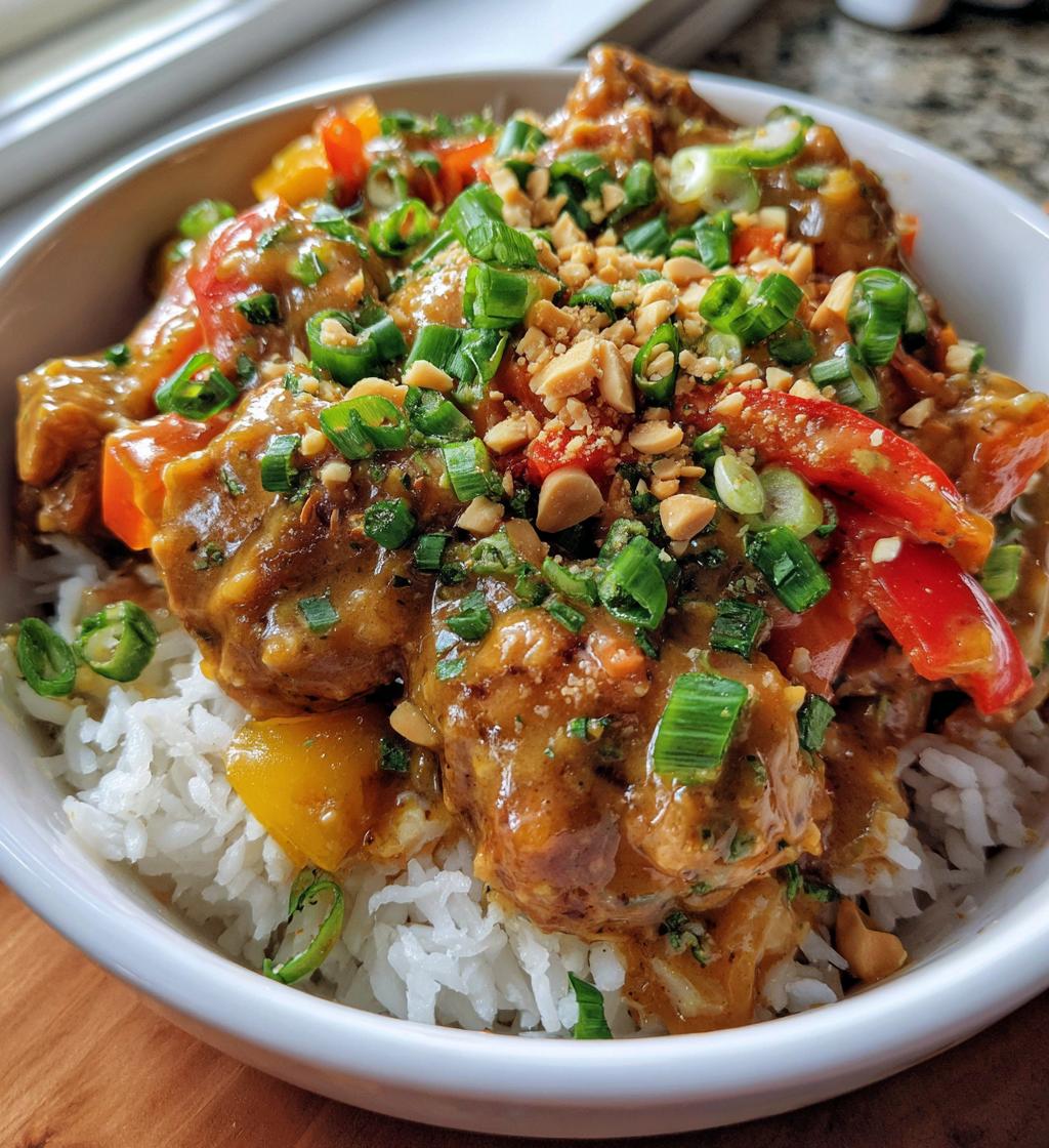 Spicy Thai Peanut Chicken Bowl