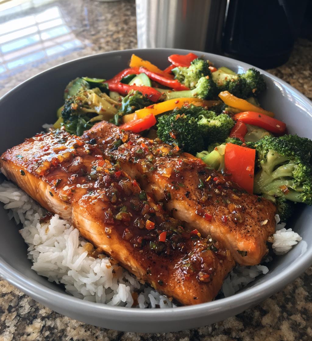 Sriracha Honey Salmon Bowls - detail 1