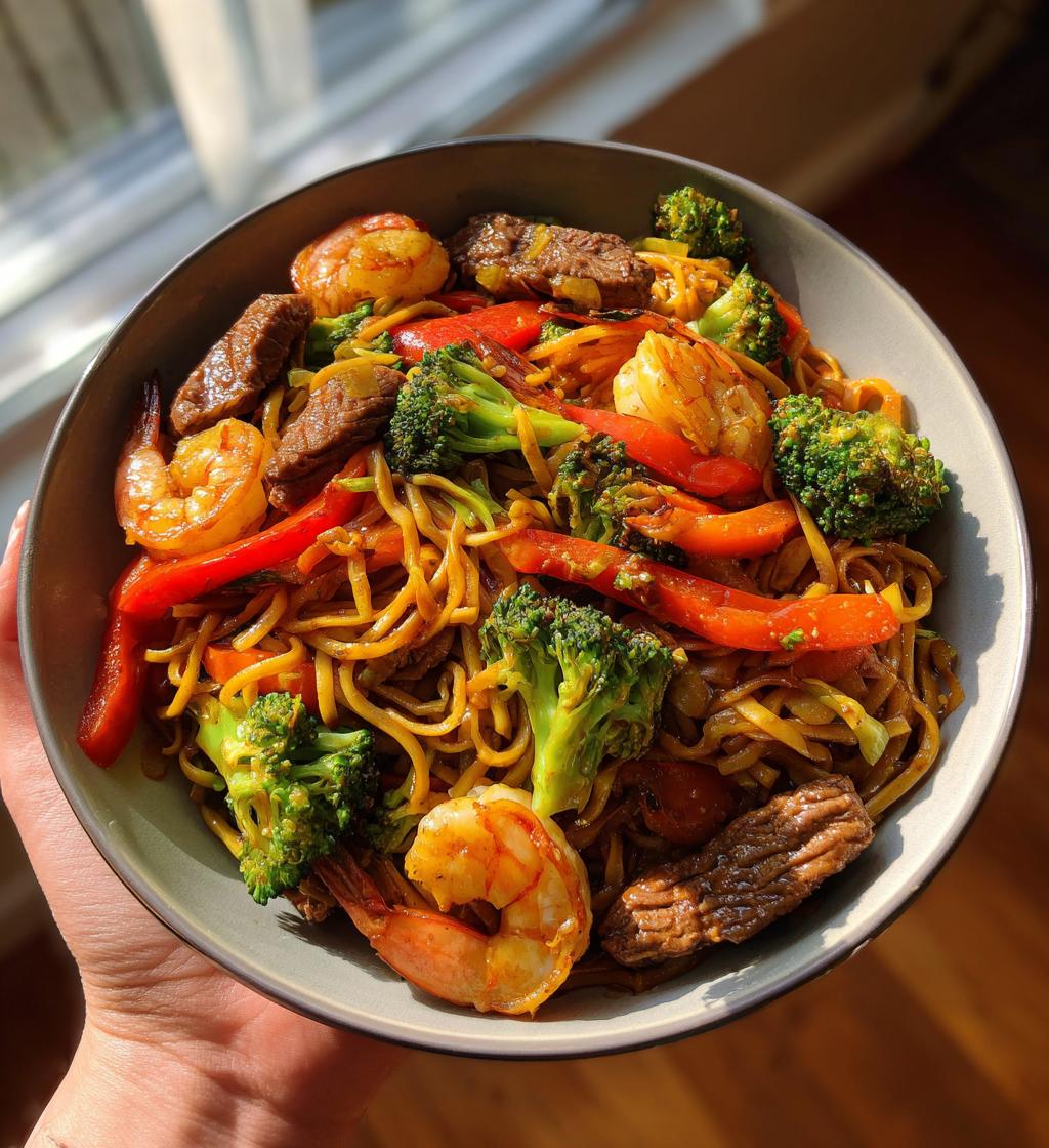 Steak Shrimp Stir Fry Noodles - detail 1