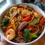 Steak Shrimp Stir Fry Noodles