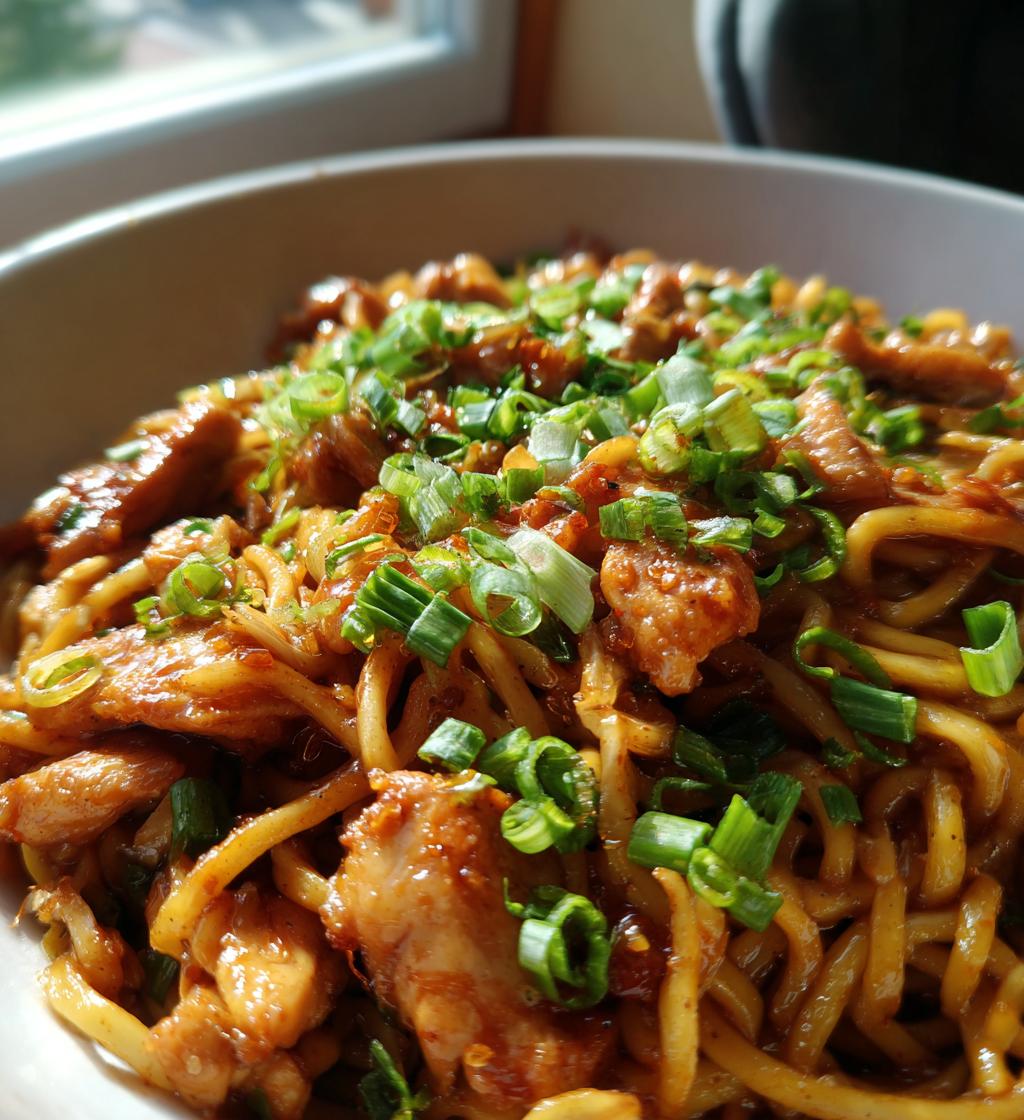 Sticky Garlic Chicken Noodles - detail 1