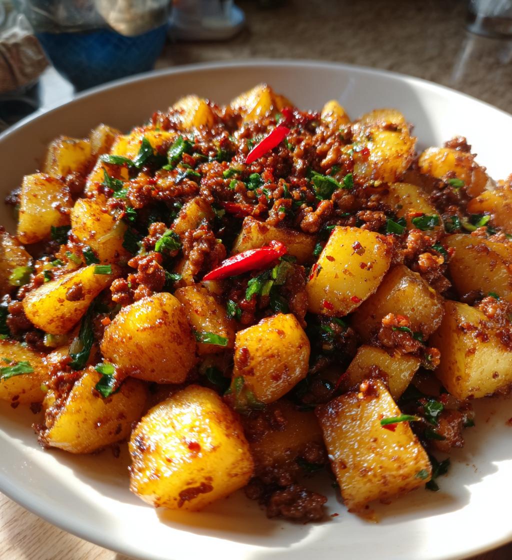 Stir Fried Potatoes Minced Meat - detail 1