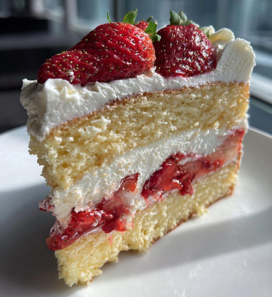 Strawberry Cream Layer Cake