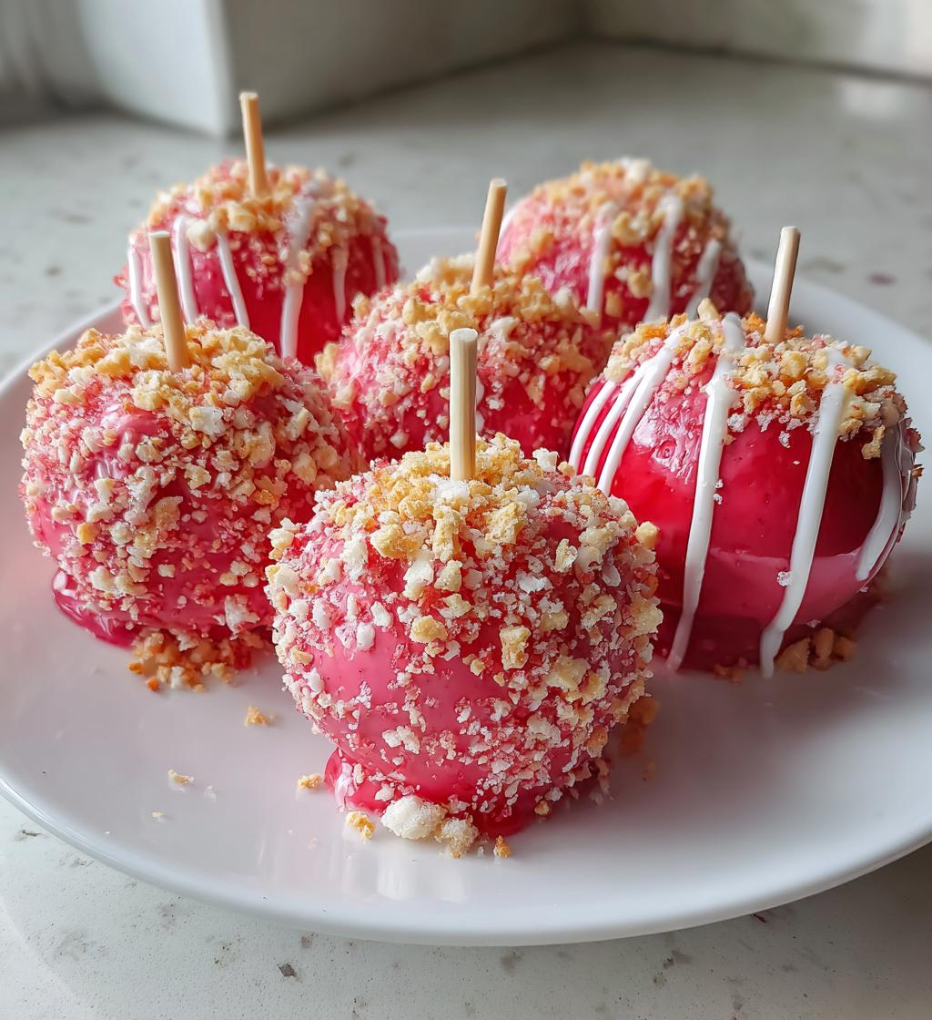Strawberry Shortcake Candy Apples - detail 1