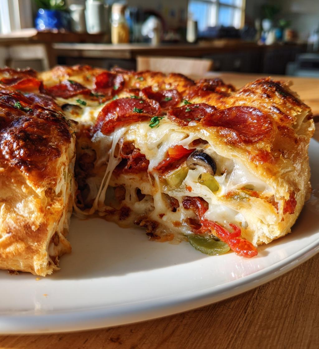 Stuffed Layered Pizza Pie - detail 1