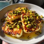 Swicy Pistachio Halloumi With Lime Glaze