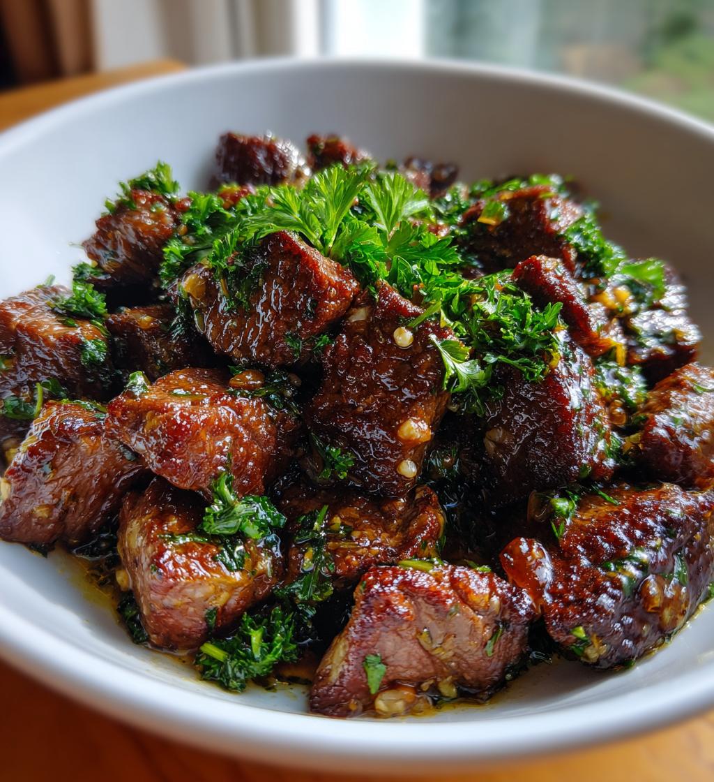 Tender Steak Bites In Garlic Butter With Creamy Parmesan Sauce