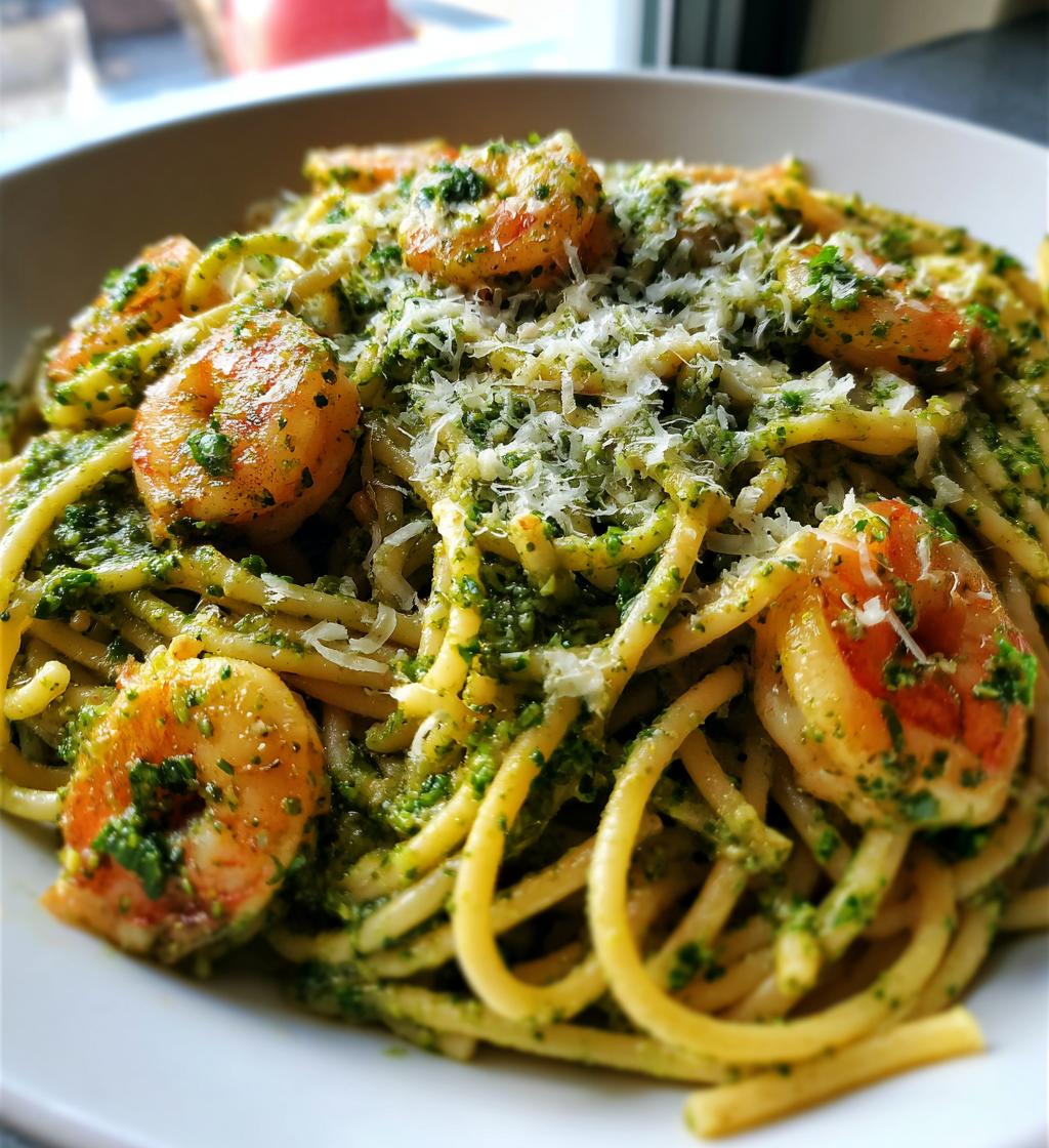 Thai Shrimp Basil Pesto Pasta