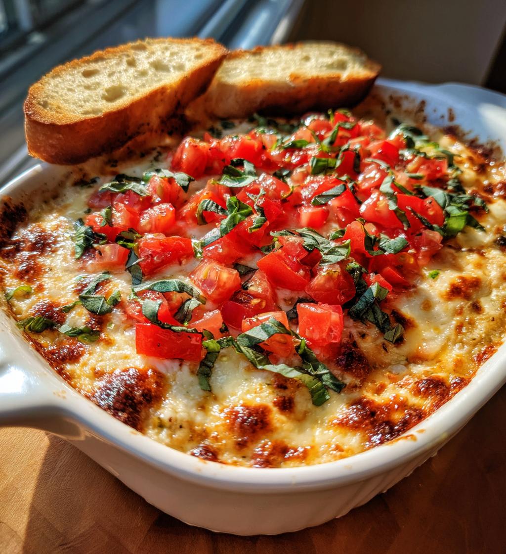 Three Cheese Tomato Bruschetta Dip