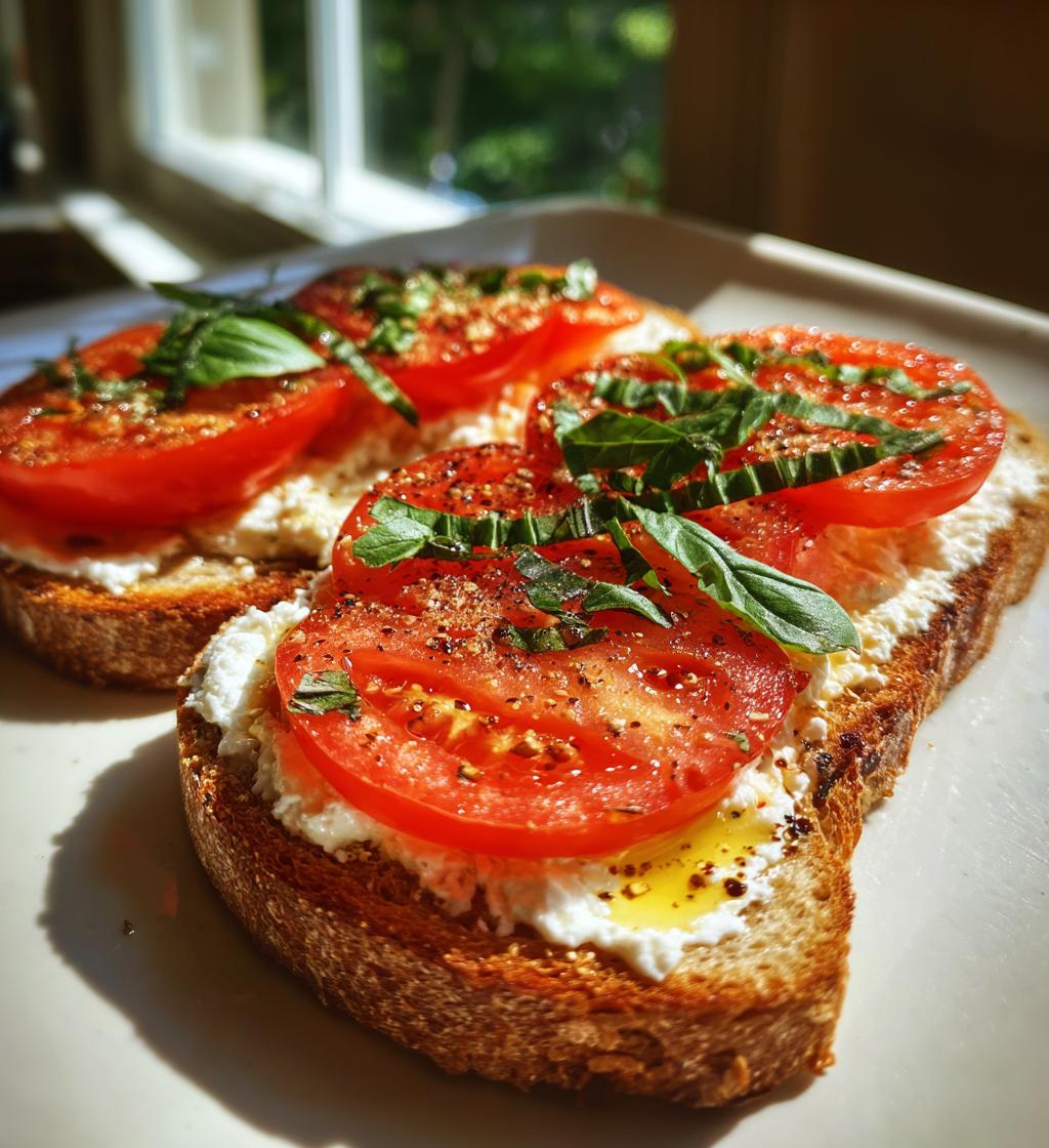 Tomato Cottage Cheese Toast