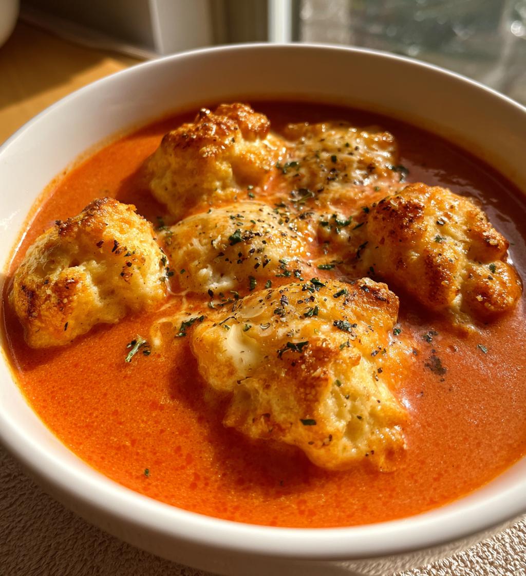 Tomato Soup with Cheddar Bay Dumplings