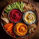 Tricolore Dip Platter Muhammara Hummus Tzatziki