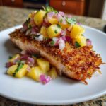 Tropical Coconut Crusted Salmon with Pineapple Salsa
