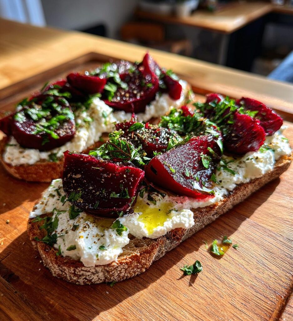 Whipped Feta Beetroot Toast