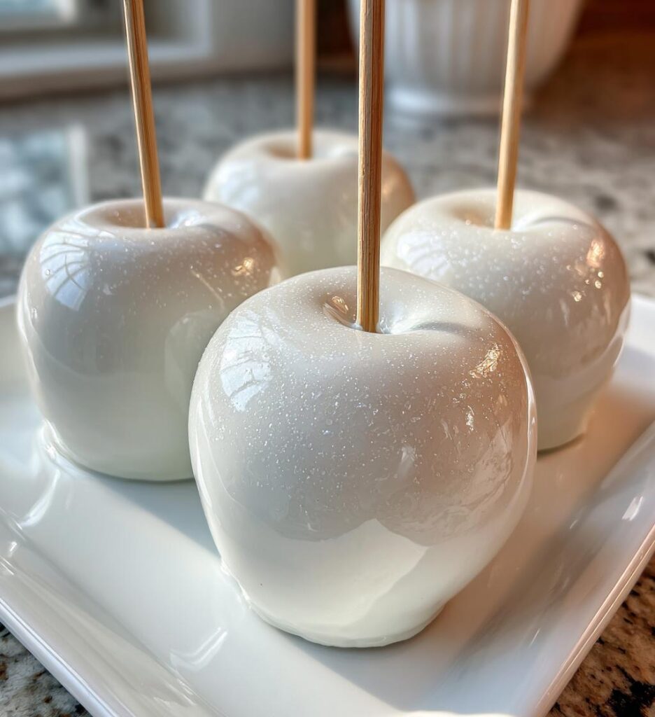 White Sparkle Candy Apples