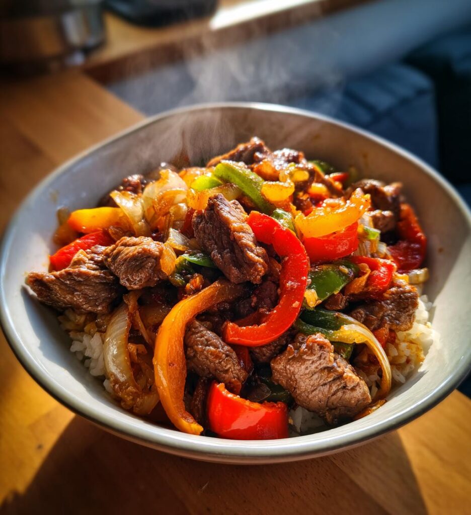 Beef And Pepper Rice Bowl