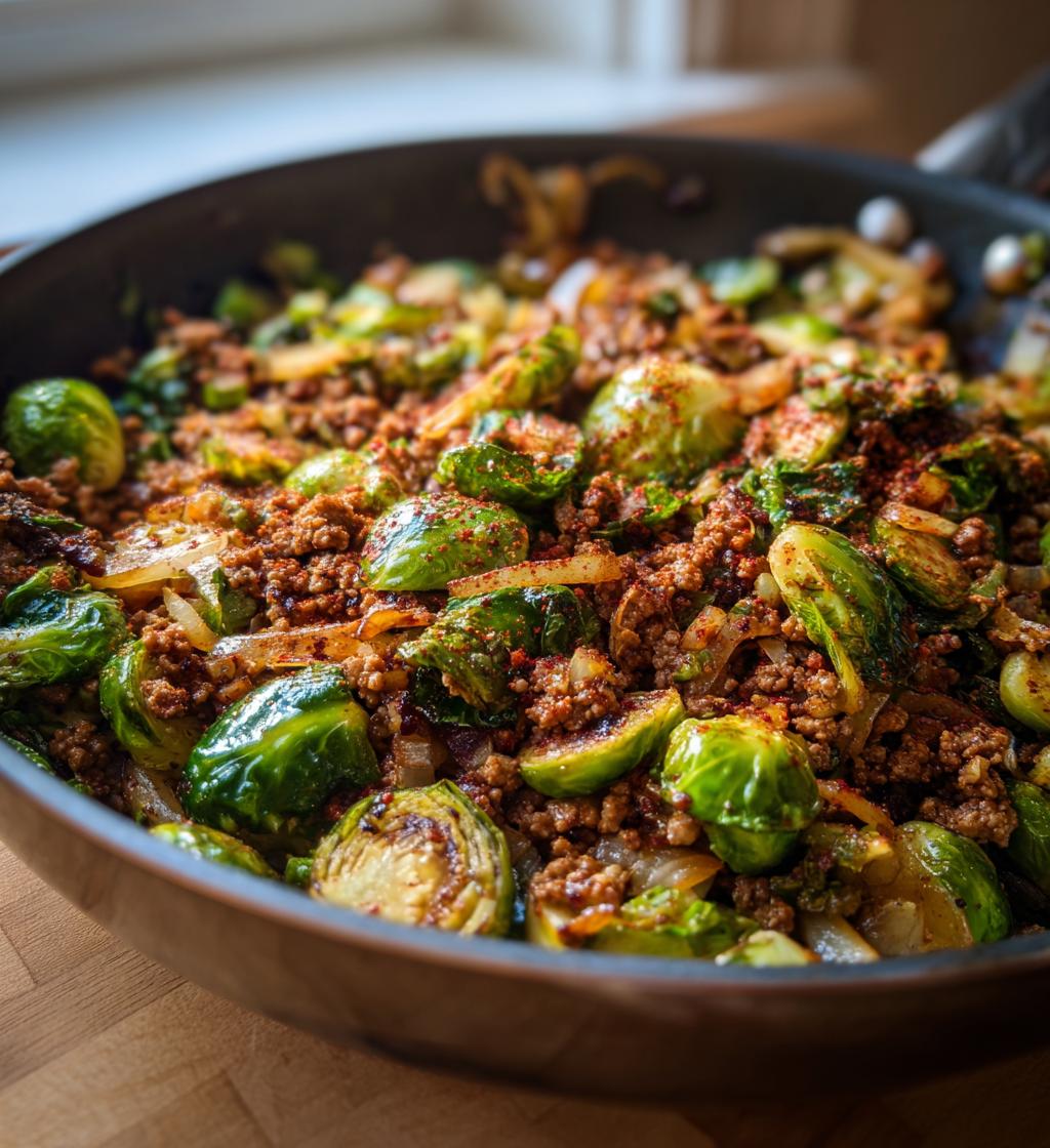 Brussels Sprouts Ground Turkey Skillet - detail 1