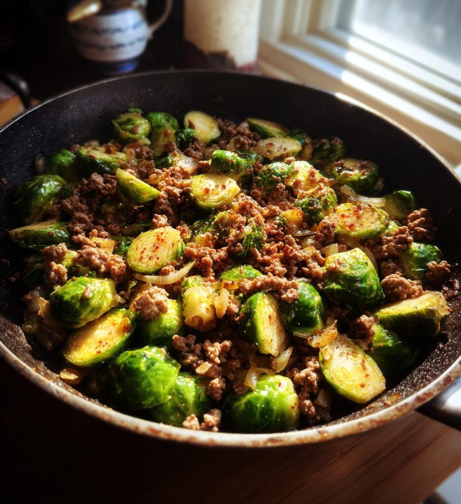 Brussels Sprouts Ground Turkey Skillet