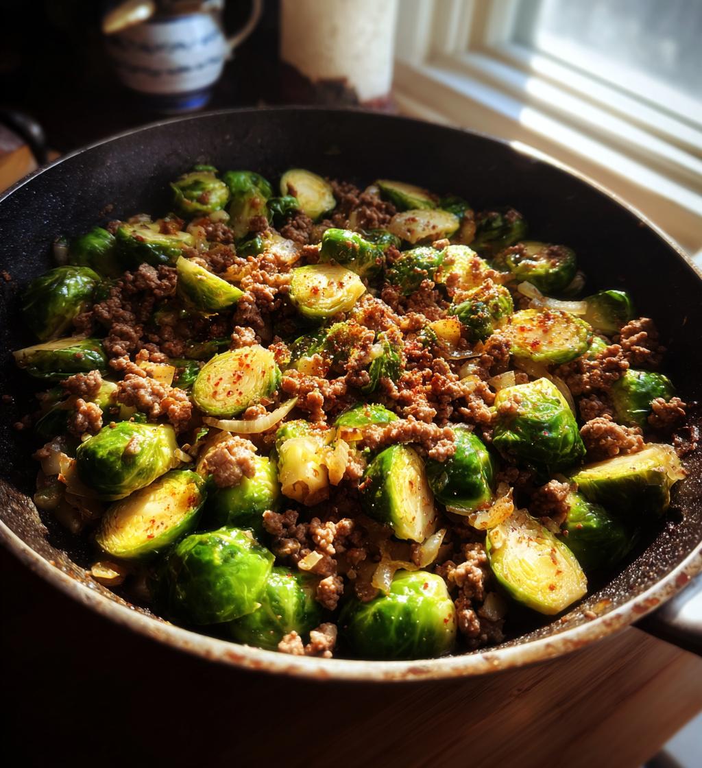 Brussels Sprouts Ground Turkey Skillet