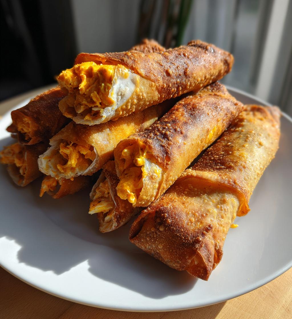 Buffalo Chicken Dip Egg Rolls