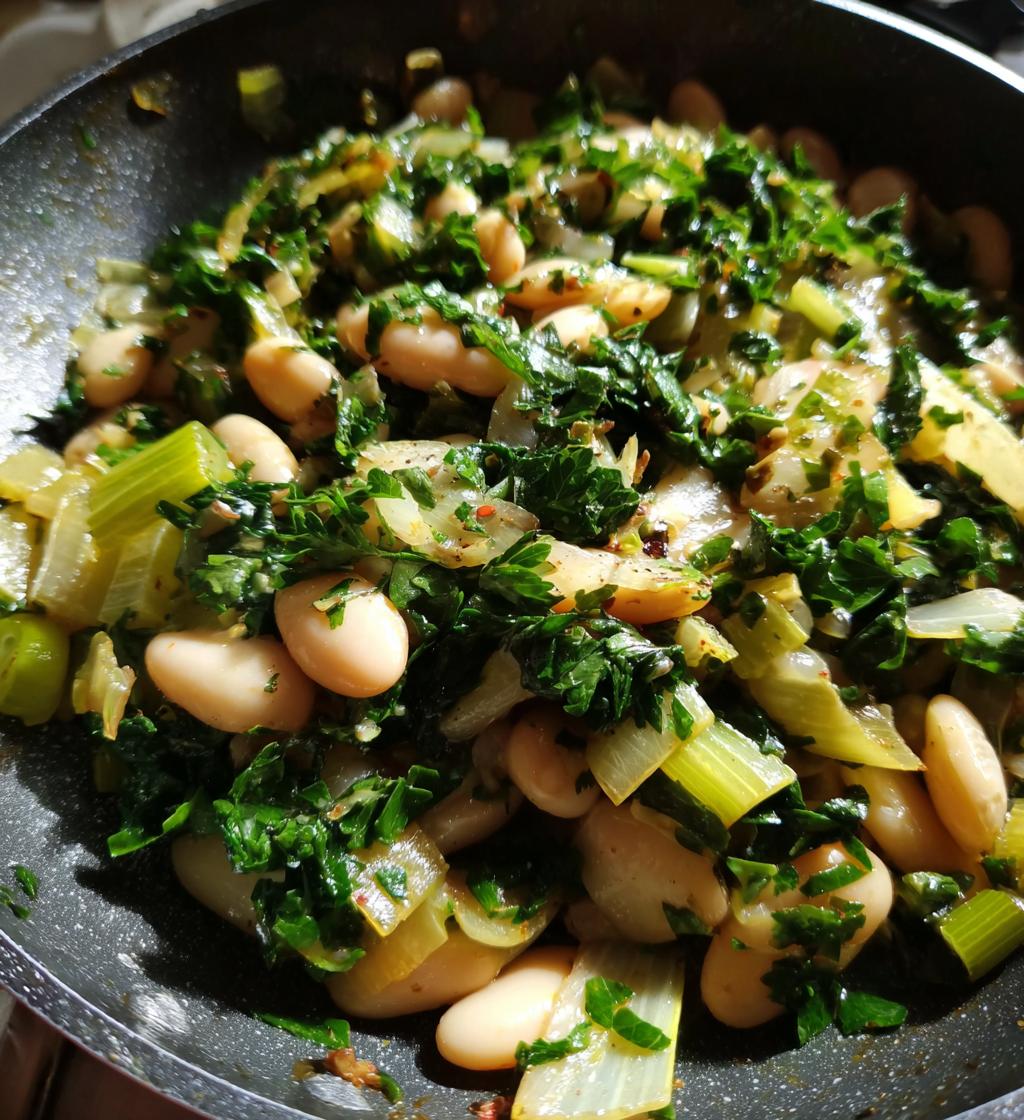 Butter Beans with Leeks - detail 1