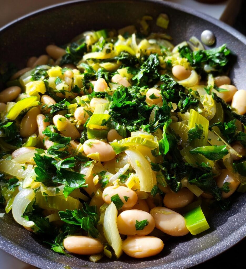 Butter Beans with Leeks
