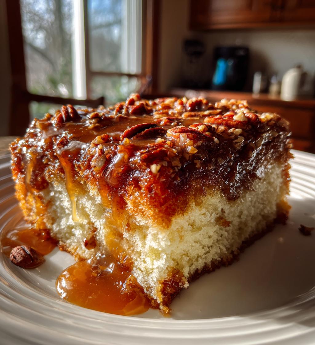 Butter Pecan Praline Poke Cake - detail 1