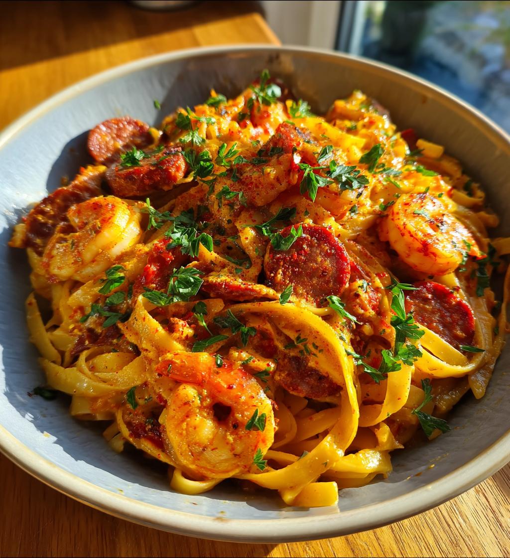 Cajun Shrimp Pasta with Sausage