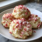 Candy Cane Whipped Shortbread Cookies