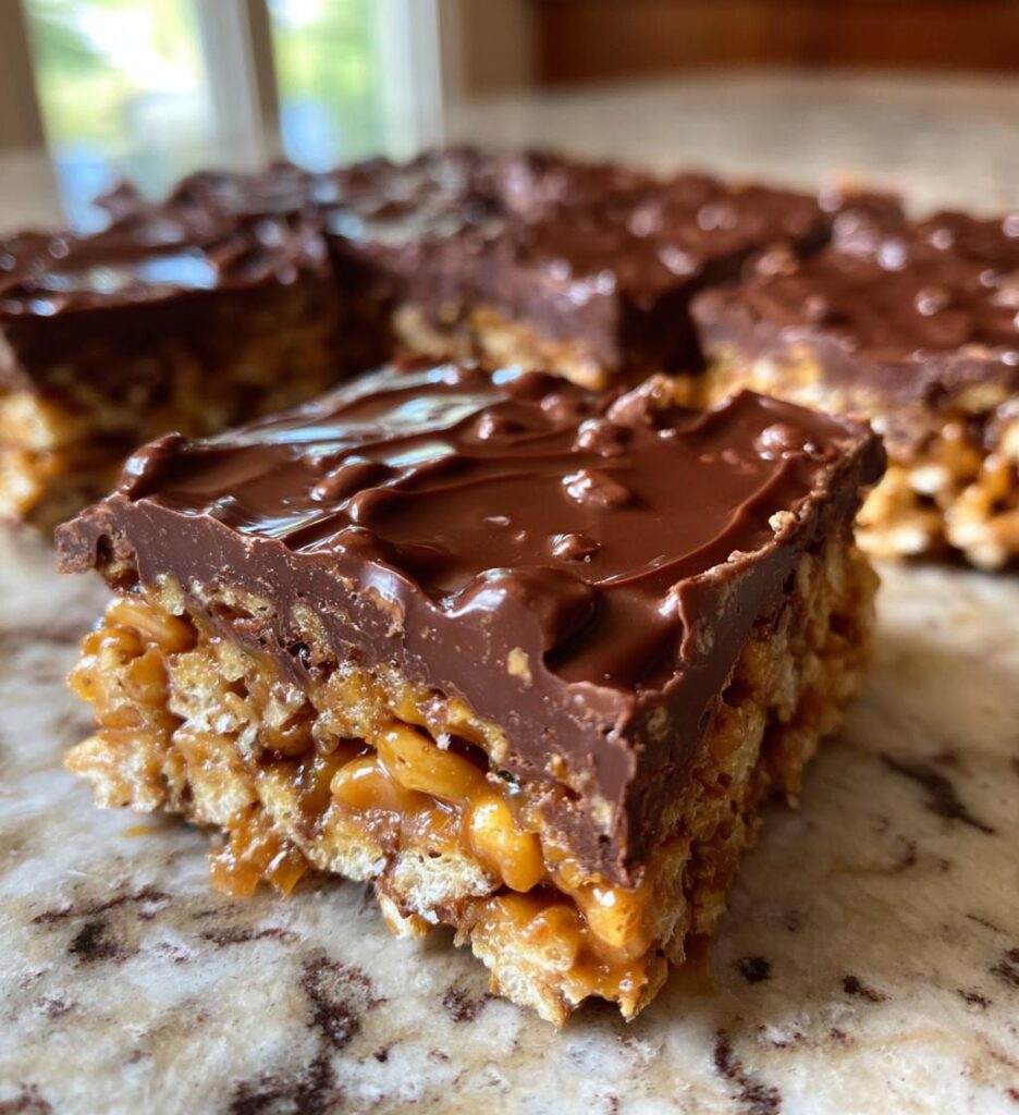 Caramel Turtle Rice Krispie Treats