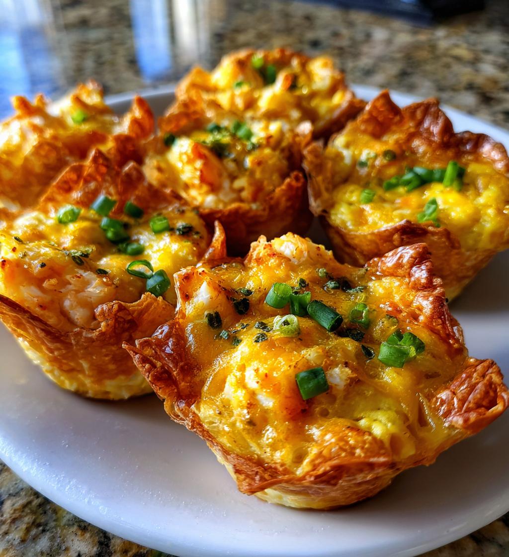 Cheddar Crab and Shrimp Mini Quiches - detail 1