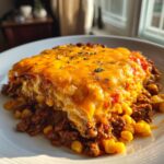 Cheddar Ranch Beef & Corn Pasta Bake