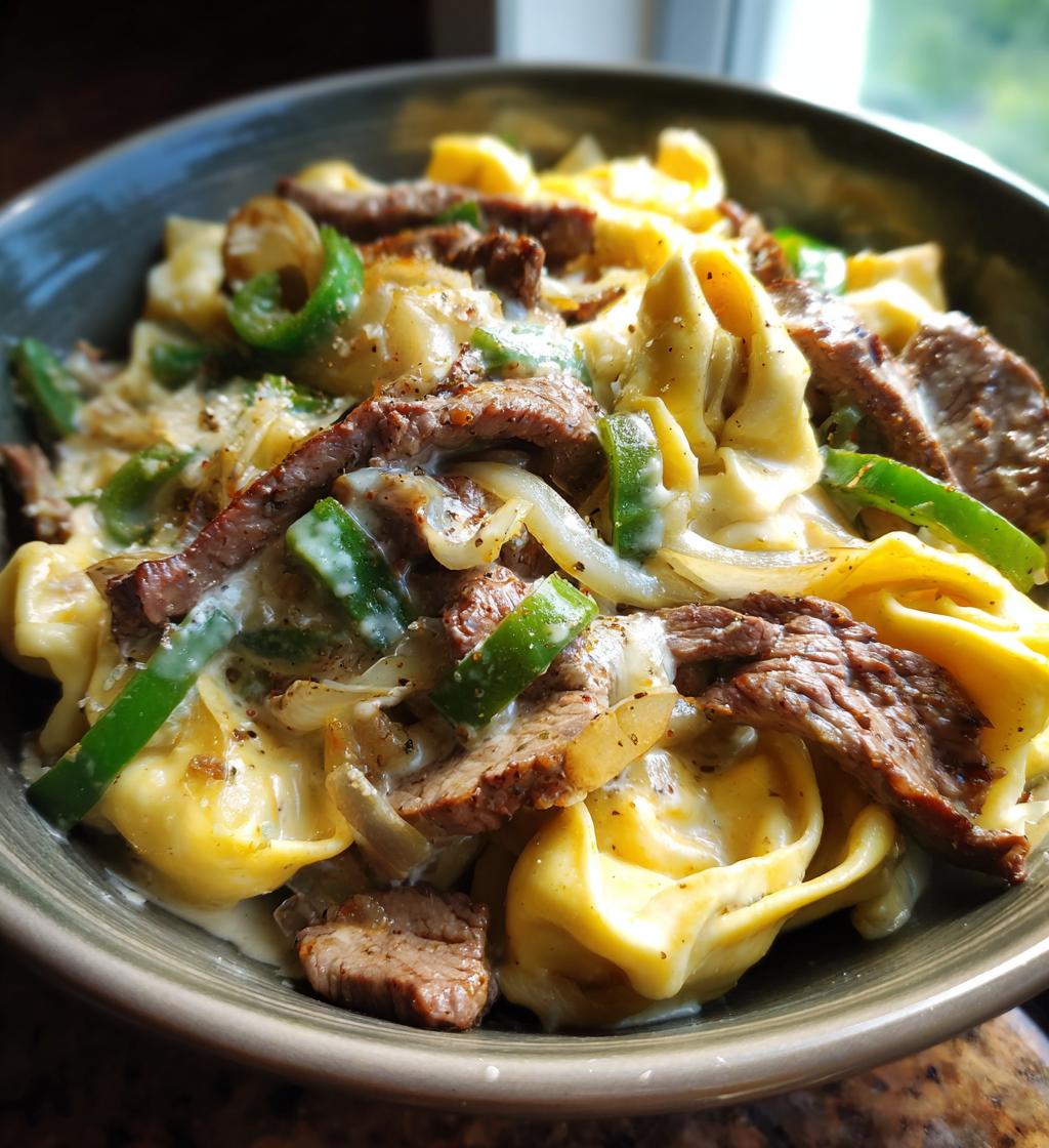 Cheesesteak Tortellini in Rich Provolone Sauce - detail 1