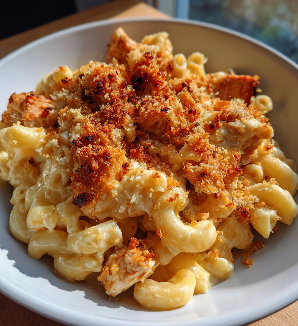 Cheesy Honey Pepper Chicken Mac and Cheese