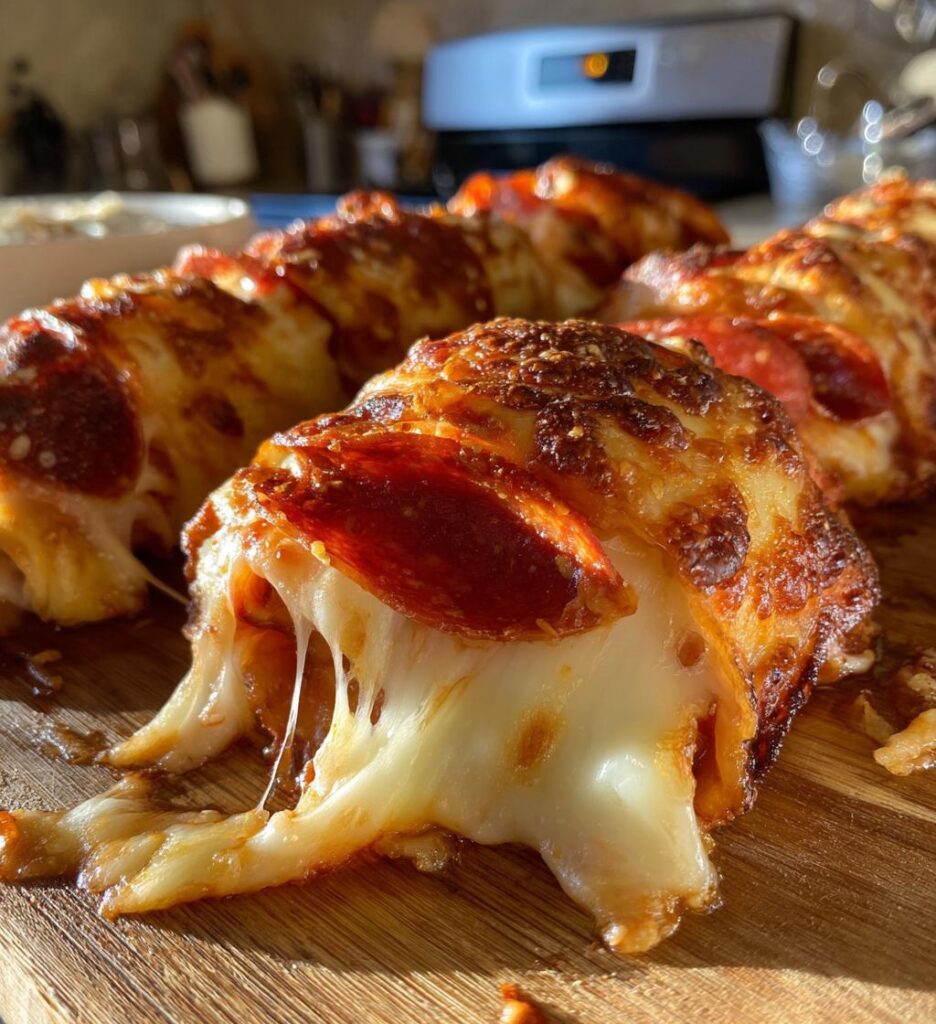 Cheesy Pepperoni Pizza Roll ups With Low Carb Tortillas