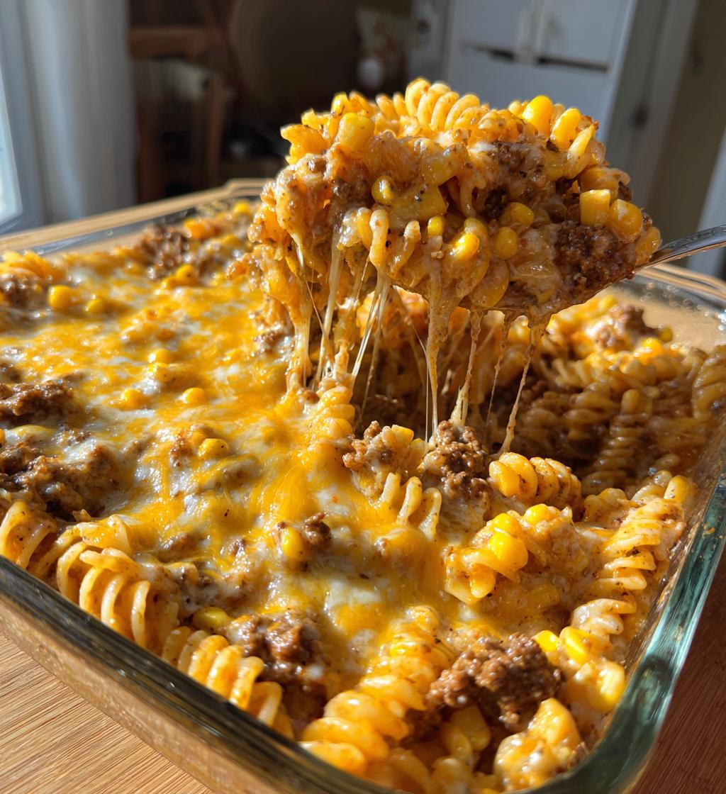 Cheesy Ranch Rotini Bake with Beef and Sweet Corn - detail 1