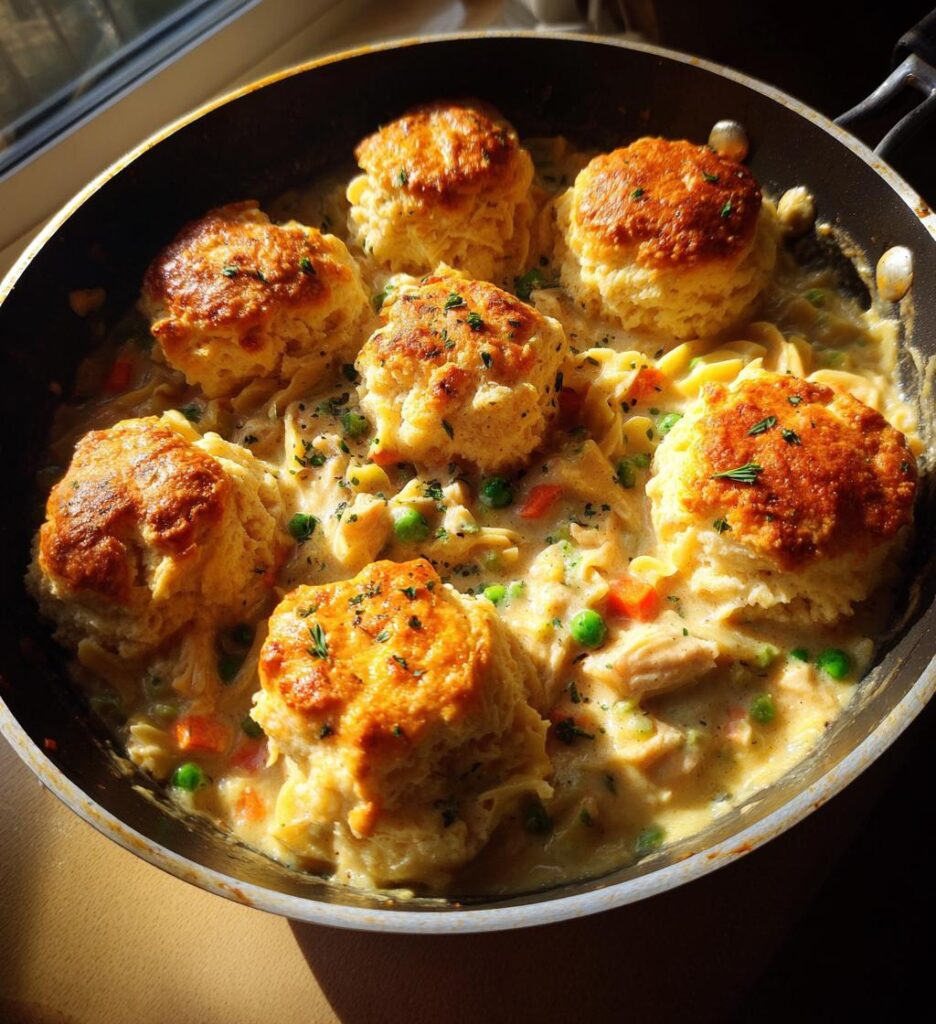 Chicken Pot Pie Noodle Skillet